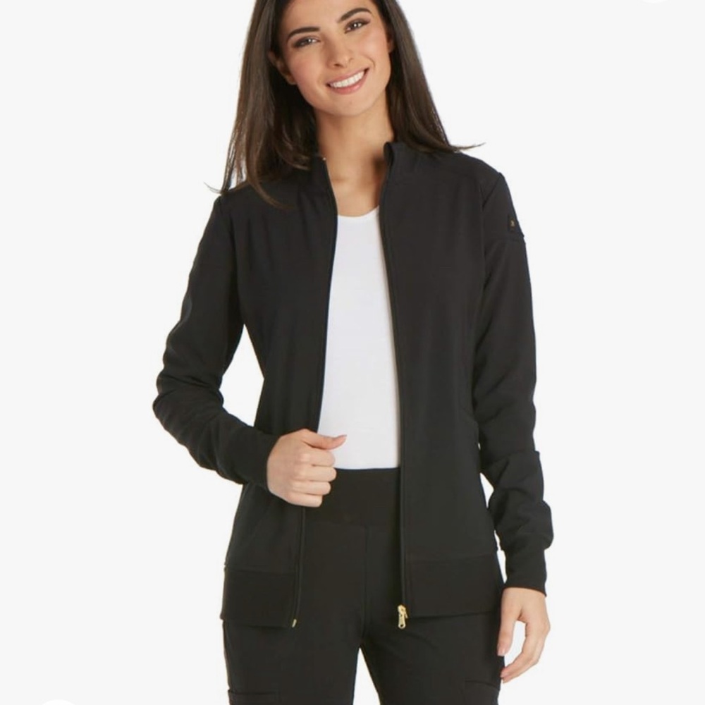 iflex by Cherokee Uniforms Zip Front Scrub Jackets for Women CK303 - Picture 2 of 3